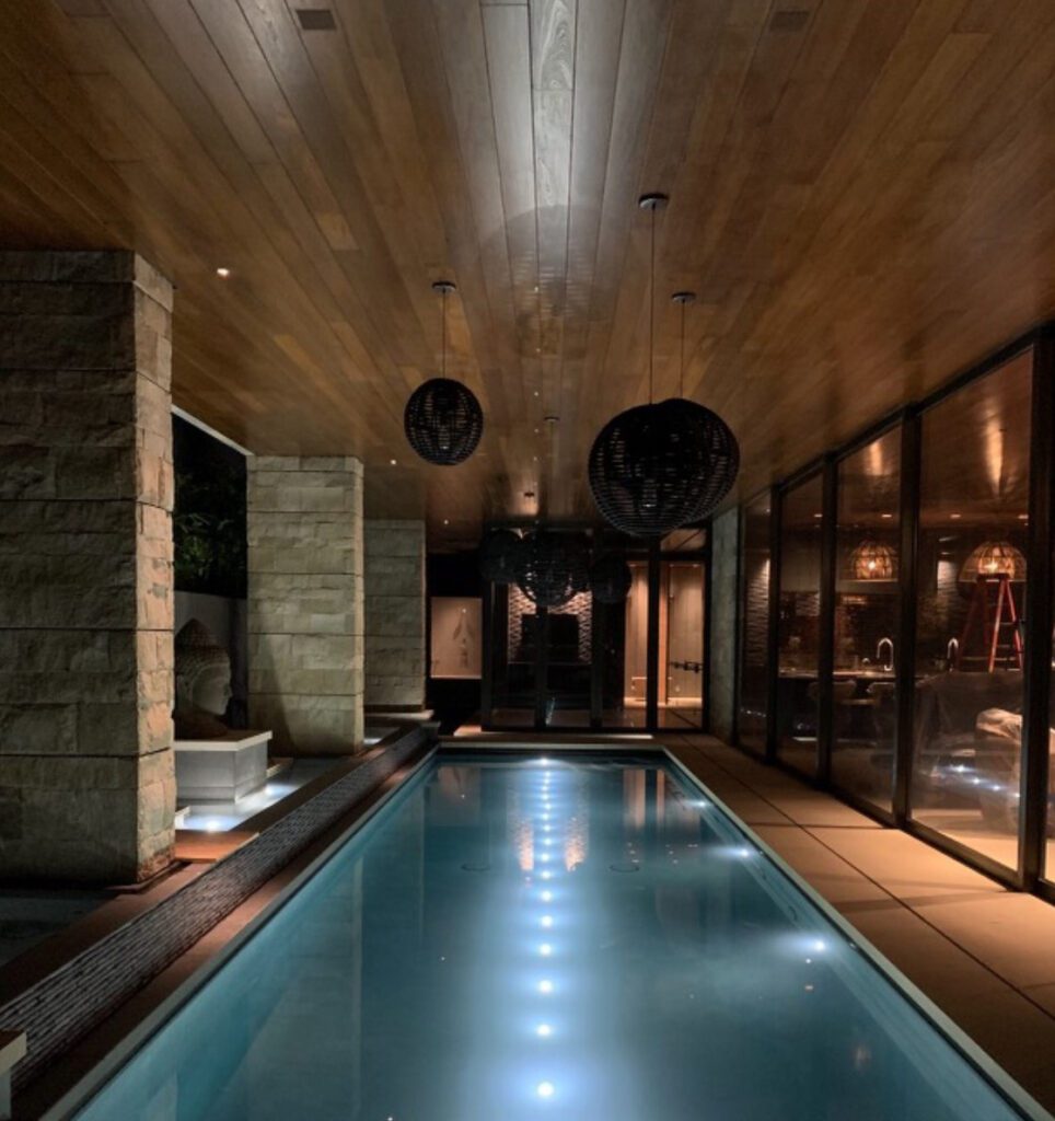 Indoor pool designed by Daniel Stewart at The Strand in Dana Point, CA