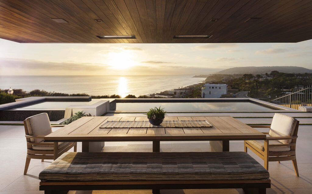 Pool designed by Daniel Stewart Landscape Architect at The Strand in Dana Point, CA.