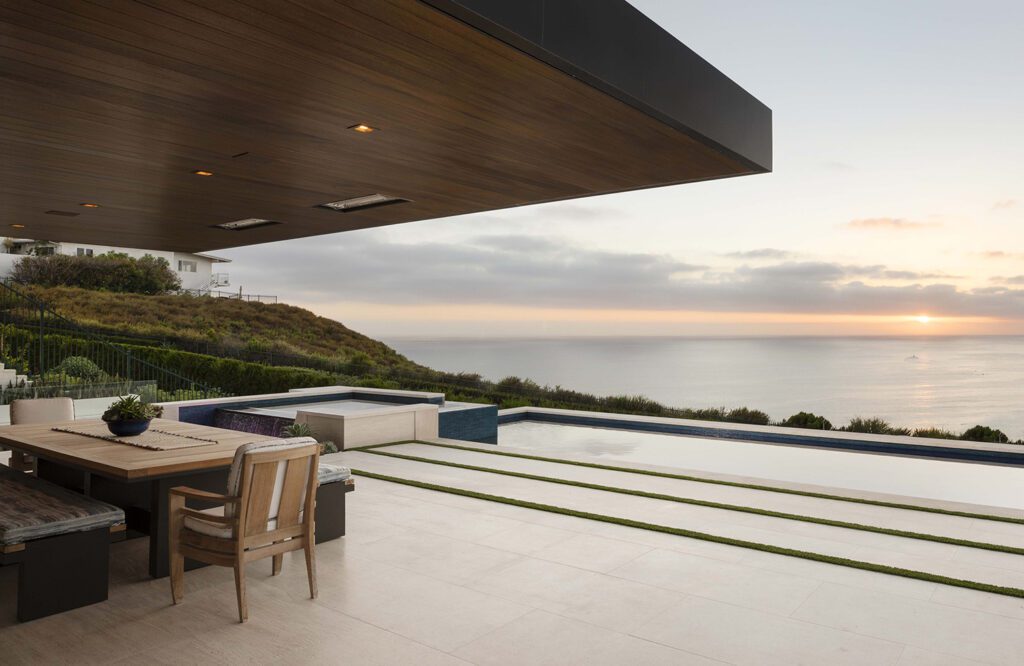 Pool designed by Daniel Stewart Landscape Architect at The Strand in Dana Point, CA.