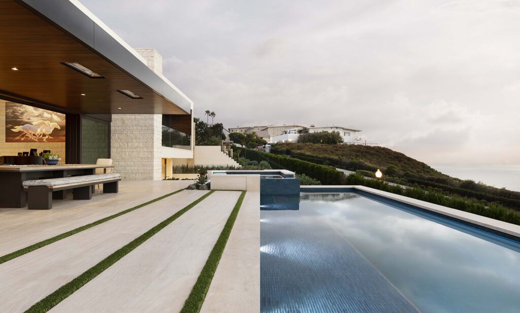 Pool designed by Daniel Stewart Landscape Architect at The Strand in Dana Point, CA.