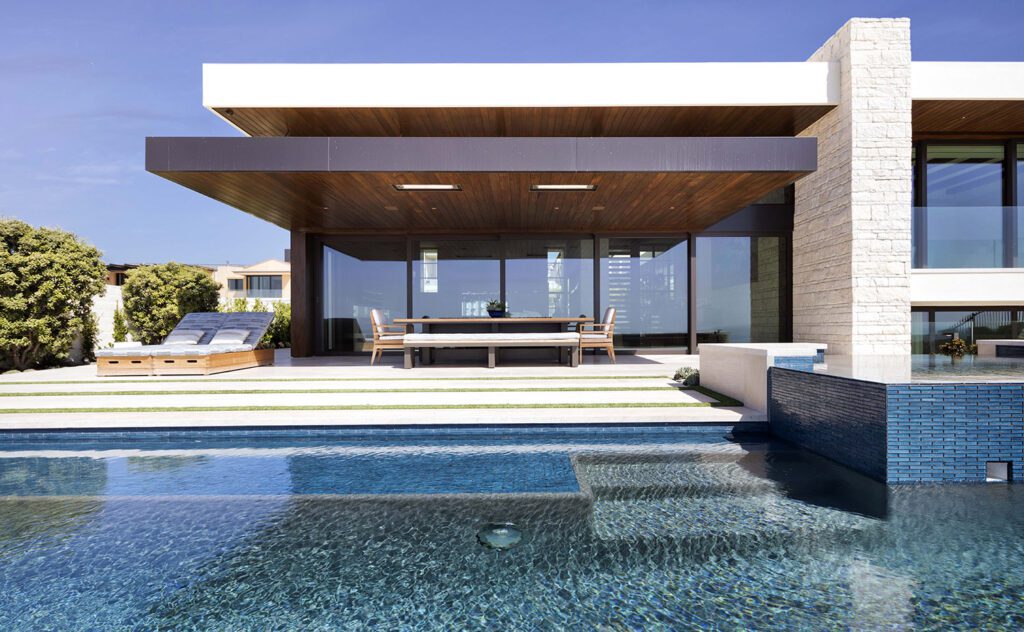 Pool designed by Daniel Stewart Landscape Architect at The Strand in Dana Point, CA.